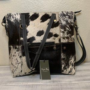 NWT Black & White Shade Hairon Tote Bag - Myra Bag